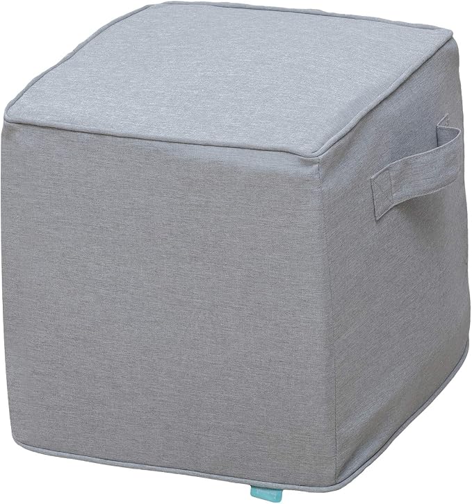 QILLOWAY Indoor/Outdoor Inflatable Stool, Ottoman Pouf Cube 16", All Weather by QILLOWAY