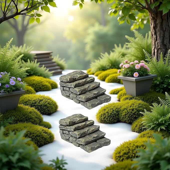 Mini Resin Bridge Stair Stone Straight Bridge Stairs Stone Steps Garden Fairy - Image 6