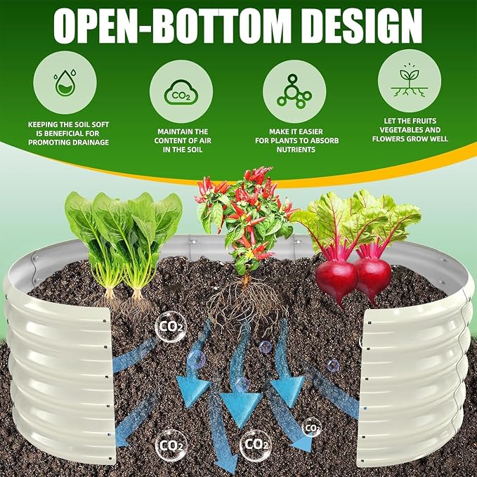 17" Tall Elevated Oval Metal Raised Garden Bed - 5ft x 2ft in Size and 0.8MM - Image 2