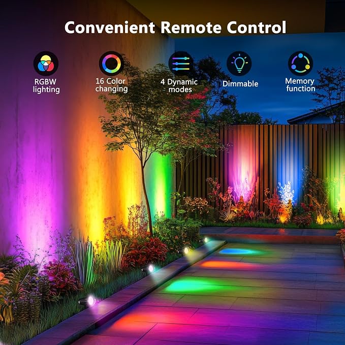 OurLeeme Lawn Flood Light Stake, 2-in-1 Waterproof Outdoor Remote controlle - Image 4
