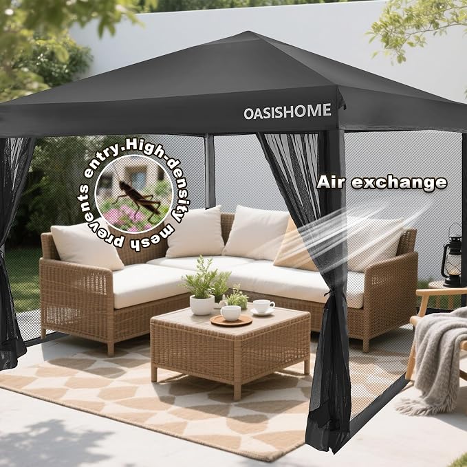 OASISHOME 10'x10' Pop-Up Gazebo Canopy Tent - Image 6