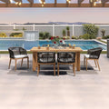 PURPLE LEAF 7 Pieces Outdoor Dining Set Patio Table and Chairs Set Aluminum by PURPLELEAF