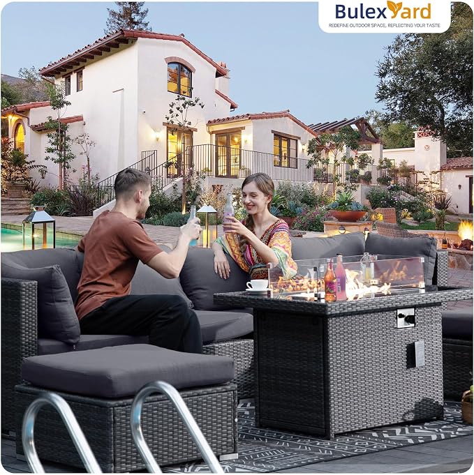 BULEXYARD 7 Piece High Back Outdoor Sectional Set - Image 3