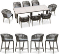 PURPLE LEAF 9 Pieces Outdoor Dining Set Patio Table and Chairs Set Aluminum by PURPLELEAF