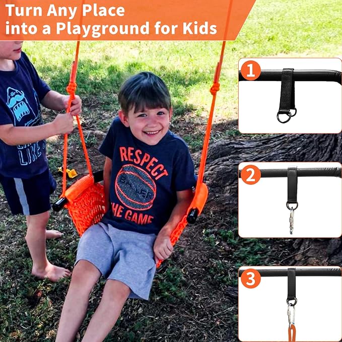 Hi-Na Kids Swing for Swing Set, Heavy Duty Rope Swings - Image 6