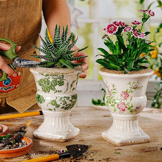 Sungmor Small Ceramic Urn Planter - Image 7