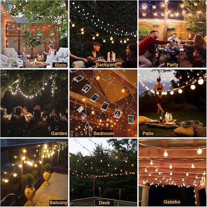 White String Lights Outdoor 200FT Led Globe G40 Patio Lights - Image 6