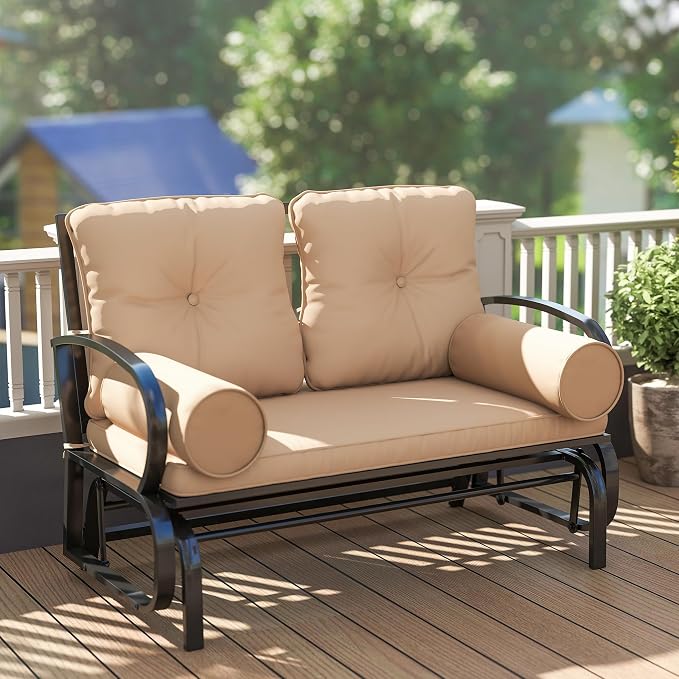 Outsunny Swing Glider Rocking Chair, Double Patio Bench, 2 Person Loveseat - Image 8