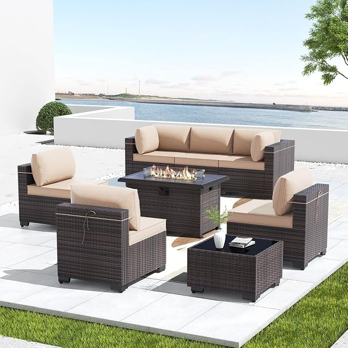 Kullavik 8 Pieces Outdoor Patio Furniture Set, Sectional Sofa Set - Image 9