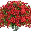 Artificial Fake Flowers for Outdoor Spring Decoration, 16 Bundles Faux Silk by Grunyia
