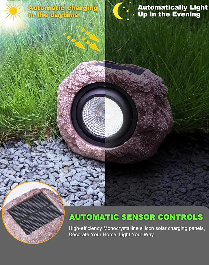 Outdoor Solar rock lights, IP65 Waterproof LED Super Bright spotlights - Image 6