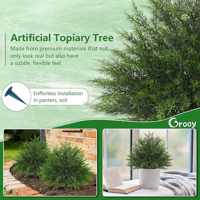 Artificial Cypress Topiary Bushes - Image 5