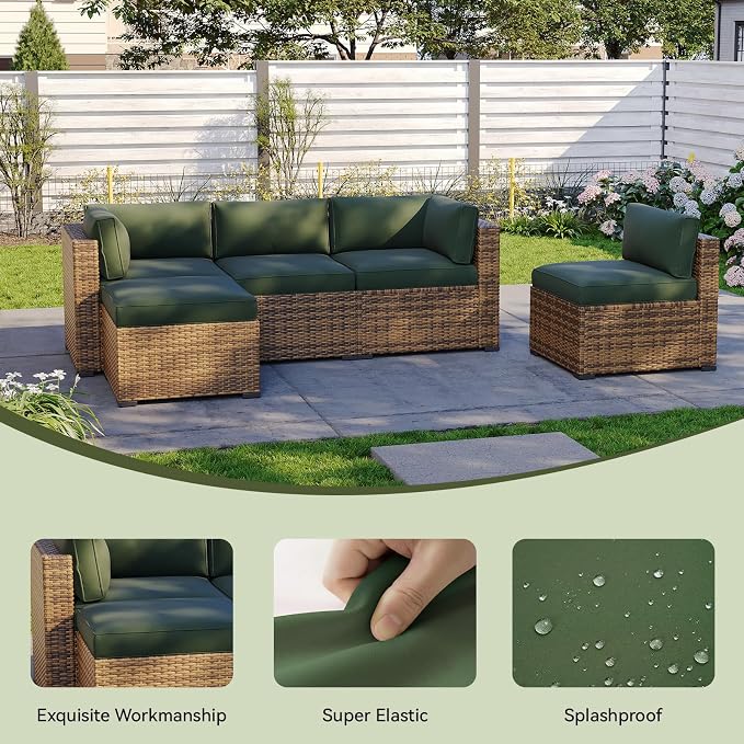 Aoxun 11pcs Patio Cushion Covers Replacement, Waterproof Outdoor Furniture - Image 5