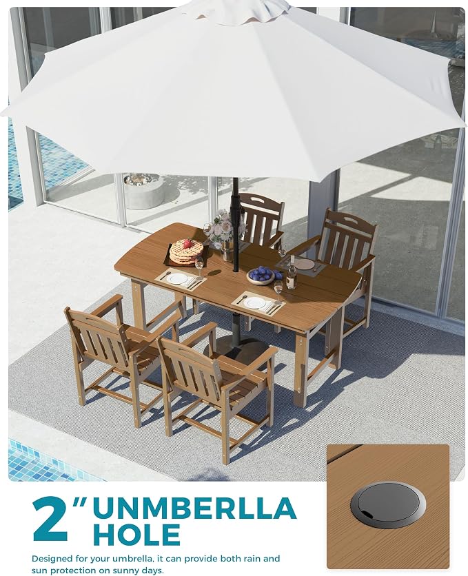 Ciokea HDPE Outdoor Dining Set, 5-Piece Patio Table and Chairs Set - Image 4