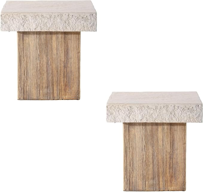 COSIEST Outdoor Medium Side Table, Patio Coffee Table, 19.7 inches Square MgO by COSIEST