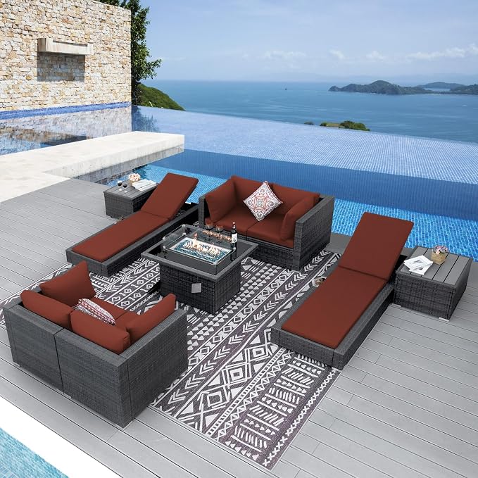 NICESOUL 9 Piece Patio Furniture Set by NICESOUL