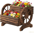 Wooden Wagon Planter Wooden Flower Cart by Dawnyard