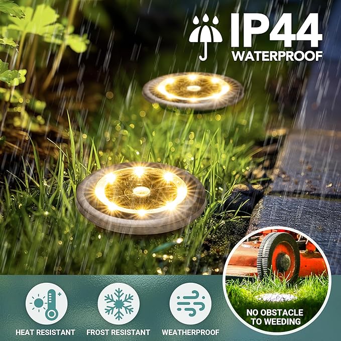 SOLPEX Mini Solar Ground Lights, 10 Pack Solar Lights Outdoor Waterproof - Image 5