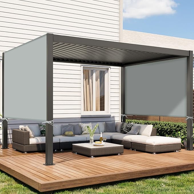 17x6.8 Ft Universal Pergola Replacement Canopy, Outdoor Canopy Shade Cover - Image 6