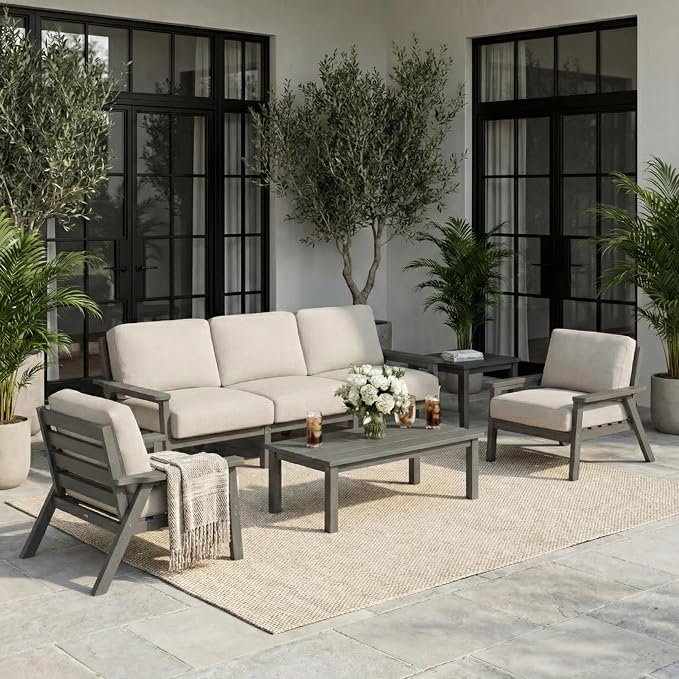 HDPE 5 Piece Patio Furniture Set, Outdoor Couch by YourPerfectOutdoorEscape