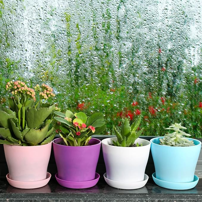 TDHDIKE 10 Pcs Plastic Planters Indoor Flower Plant Pots, Mini Flower Seedlings - Image 6