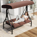 U-MAX Porch Swing Chair with Adjustable Backrest&Canopy, 3 Seat Patio Swing by U-MAX