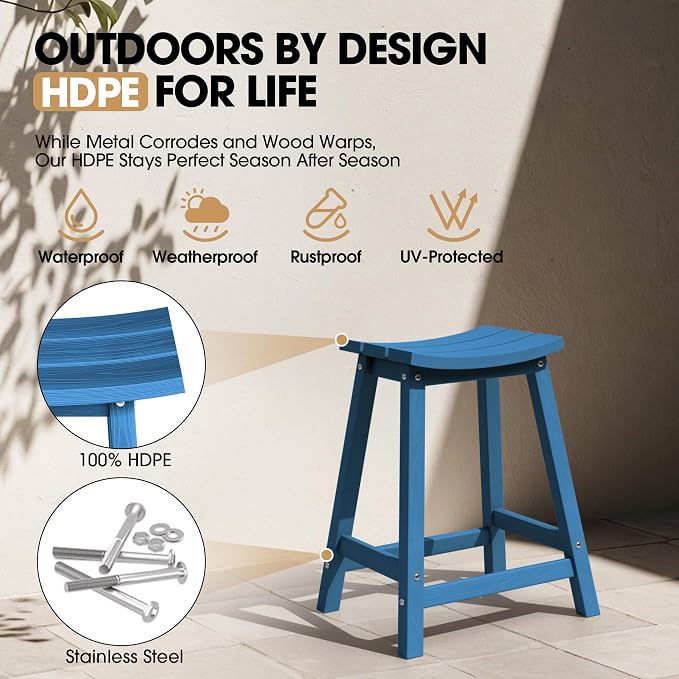 Ciokea 4 Set 24" Outdoor Bar Stools - Image 5