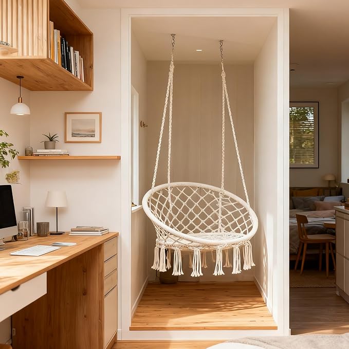 Goutime Hammock Chair, Macrame Hanging Swing Chairs - Image 8