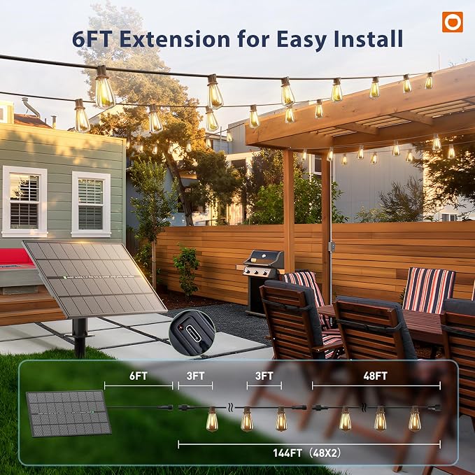 addlon 150FT Solar String Lights Outdoor - Image 8