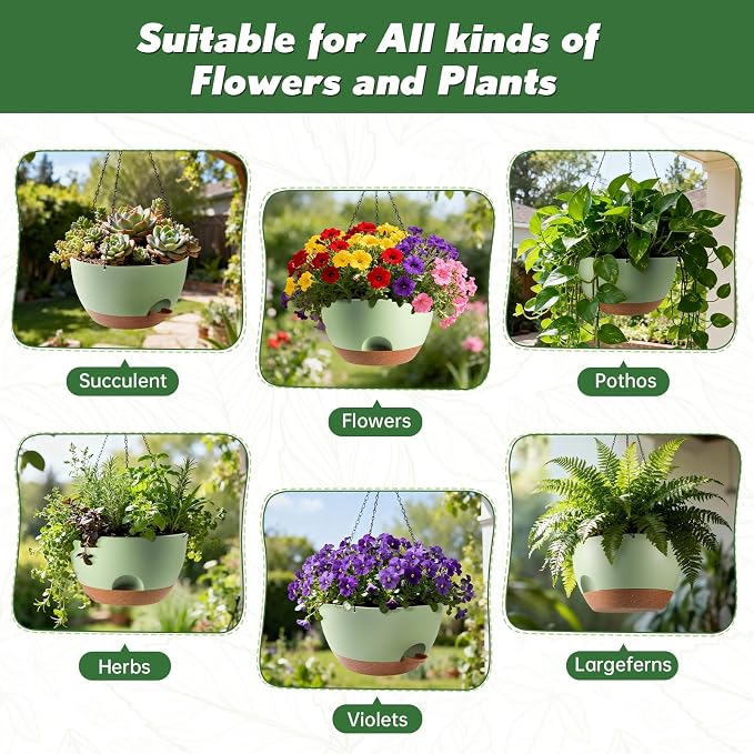 13-inch Oversized Hanging Planter Set of Two, Planters - Image 6