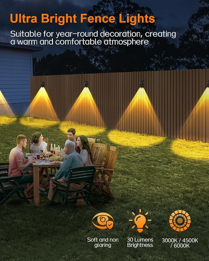 High Brightness Solar Fence Lights Outdoor, Larger Size Solar Lights - Image 7