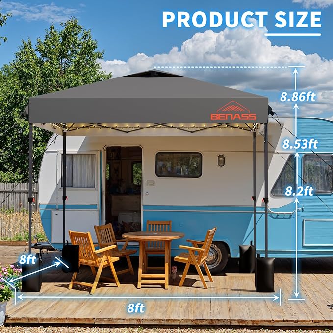 8x8 Pop Up Canopy, Easy Up Canopy Tent, Heavy Duty Tents - Image 2