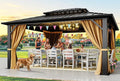 YITAHOME 10X12FT Hard Top Metal Gazebo Patios Double Roof Canopy Aluminum Frame by YITAHOME