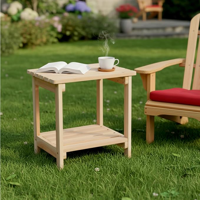 Shine Company Providence Rectangular Side Table – Natural - Image 4