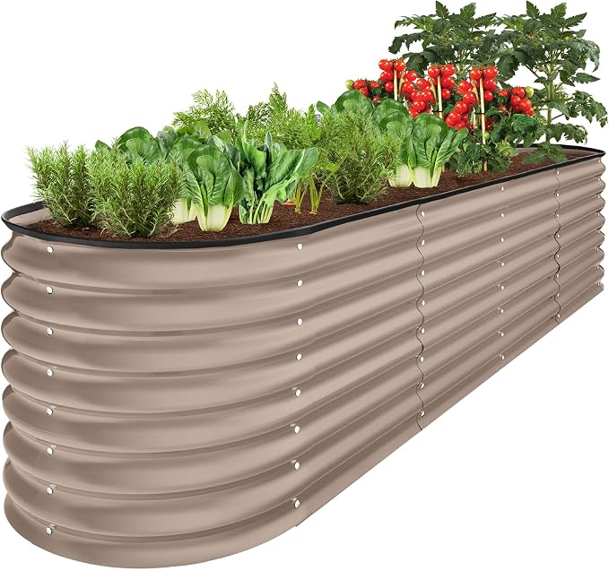 Best Choice Products 8x2x2ft Metal Raised Garden Bed, Oval Outdoor Deep Root by BestChoiceProducts