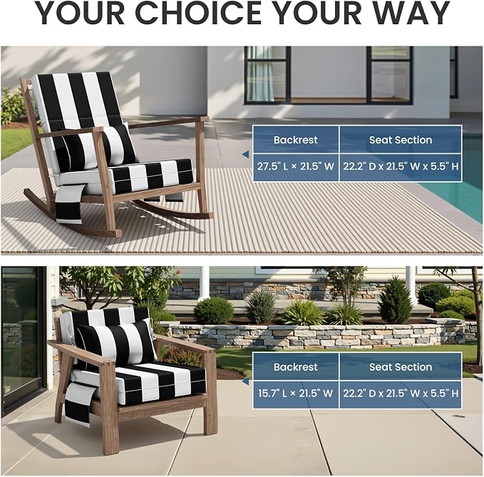 Crestlive Foldable Outdoor Chaise Lounge Cushions - Image 6