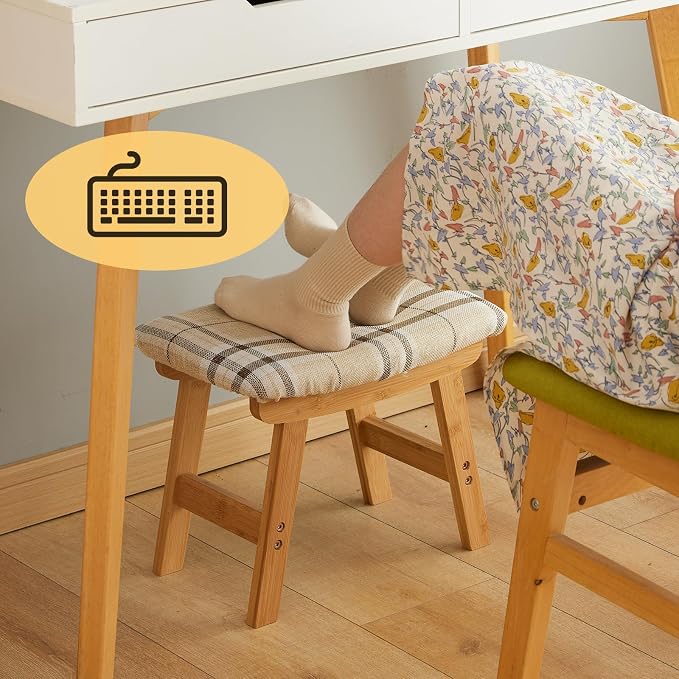 Foot Stool Ottoman Foot Rest Under Desk, Small Stool - Image 7