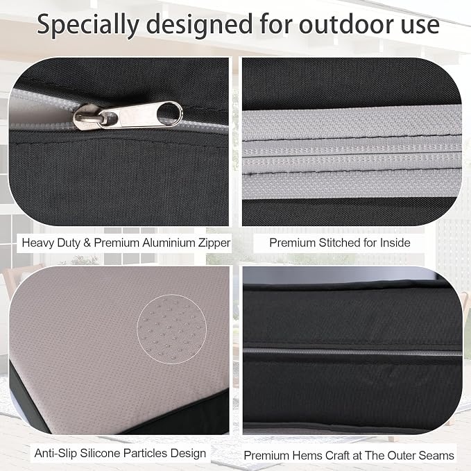 Outdoor Cushion Covers for Patio Furniture, Patio Cushion Covers Replacement - Image 4