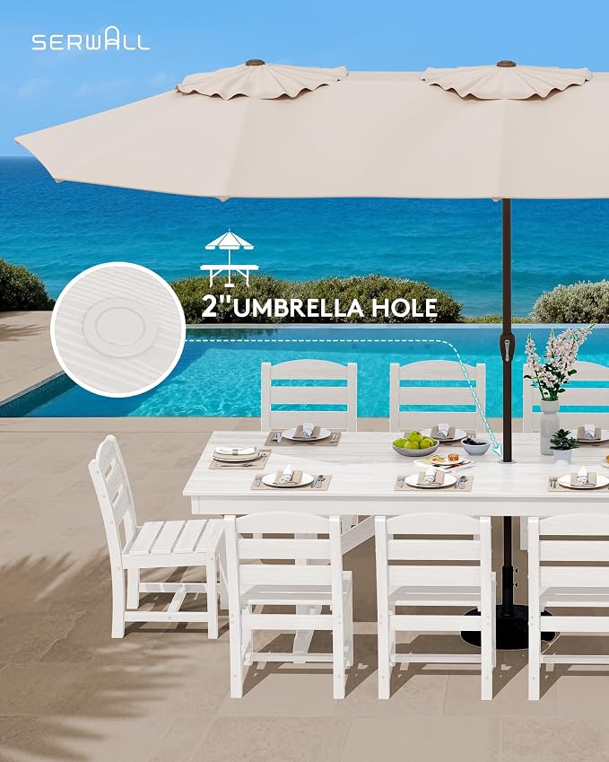 SERWALL 11 Piece Outdoor Dining Set - Image 5