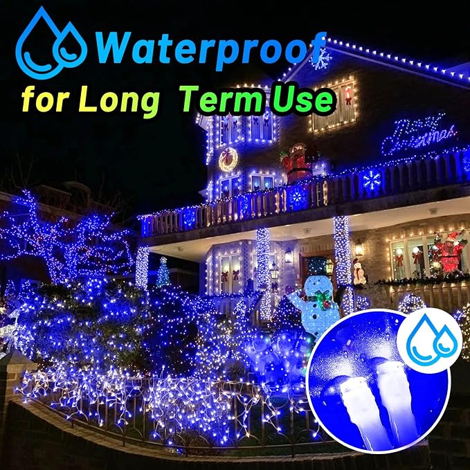KNONEW Outdoor Christmas Lights 99ft 300 LED String Lights 8 Modes & Timer - Image 5