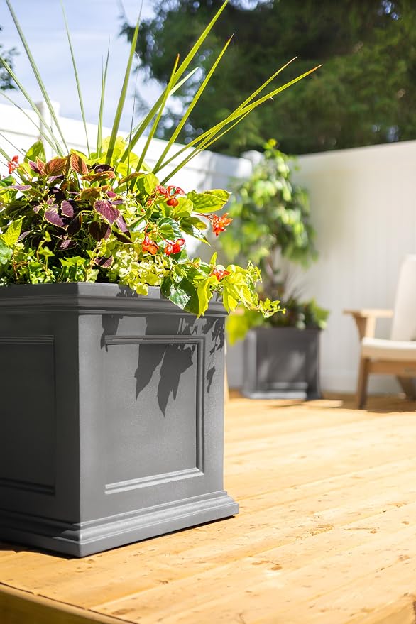 Mayne Fairfield 24-Inch Self Watering Square Planter Box, Weather-Resistant and - Image 9