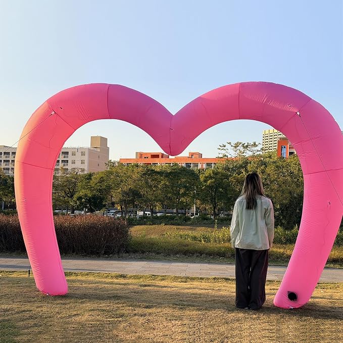 9 * 4.5FT Pink Valentine Inflatables Outdoor Decorations Heart Shaped Blow up - Image 8