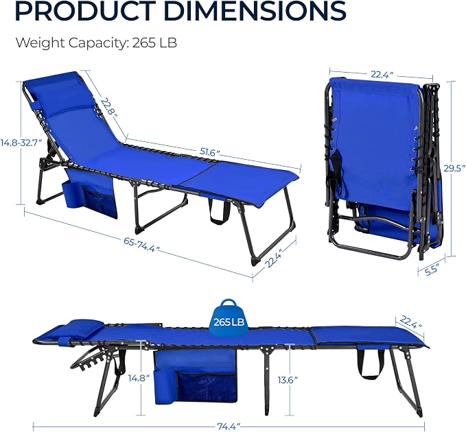 Yaheetech 22.4" Tanning Chair - Image 3