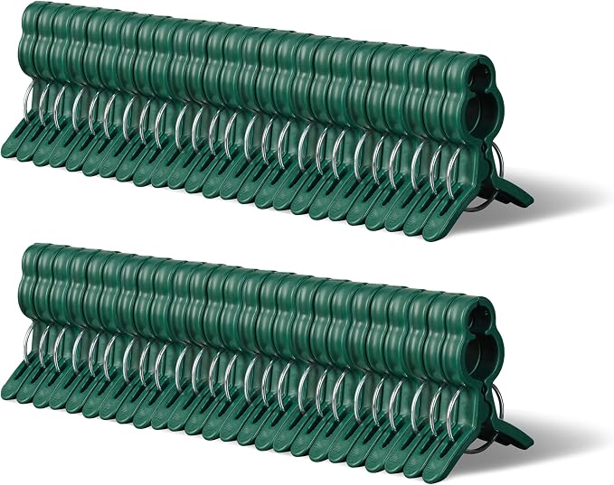 Garden Plant Clips 50 Pack Big Size Dark Green, Reusable Garden Plant Supports by ArtconalDirect
