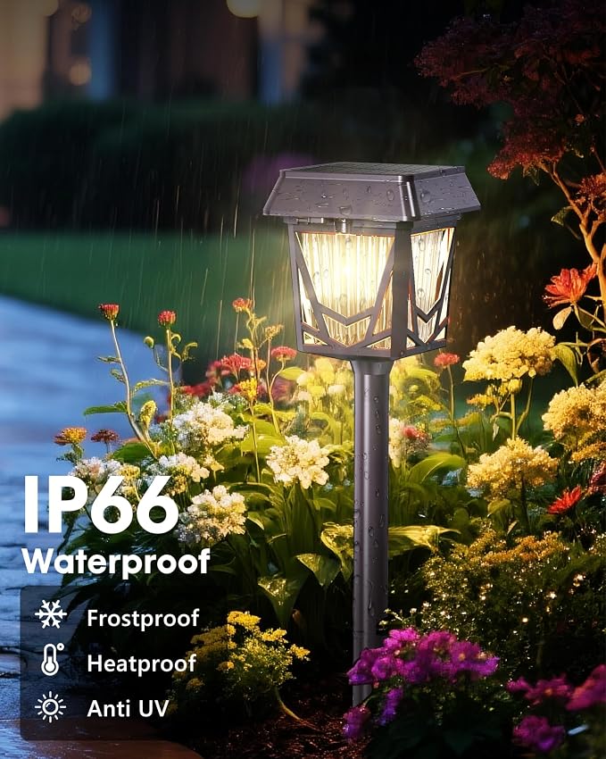 Solar Garden Lights, 6 Pack Bright Pathway Lights - Image 7