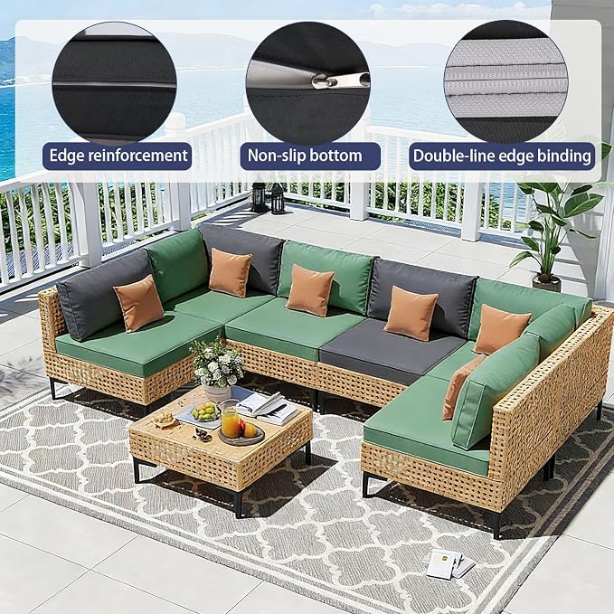 Outdoor Cushions Covers for Patio Furniture, Patio Cushion Covers Replacement - Image 4