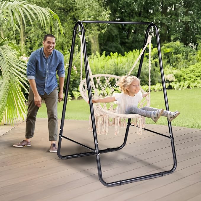 ONCLOUD 600LBS Heavy-Duty Hammock Chair Stand, A-Shaped Universal Multi-Use - Image 6