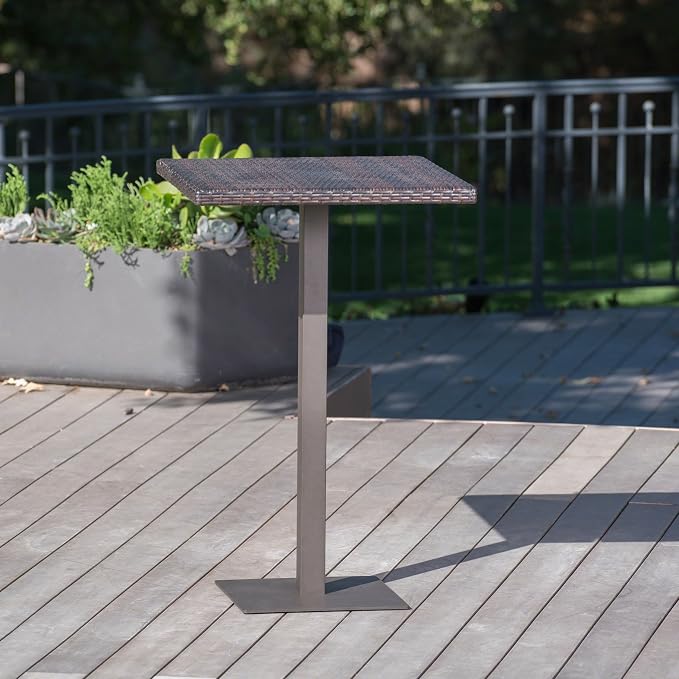 26 Inch Square Bar, Made of Rattan Tabletop and Sturdy and Durable Base by Unknown