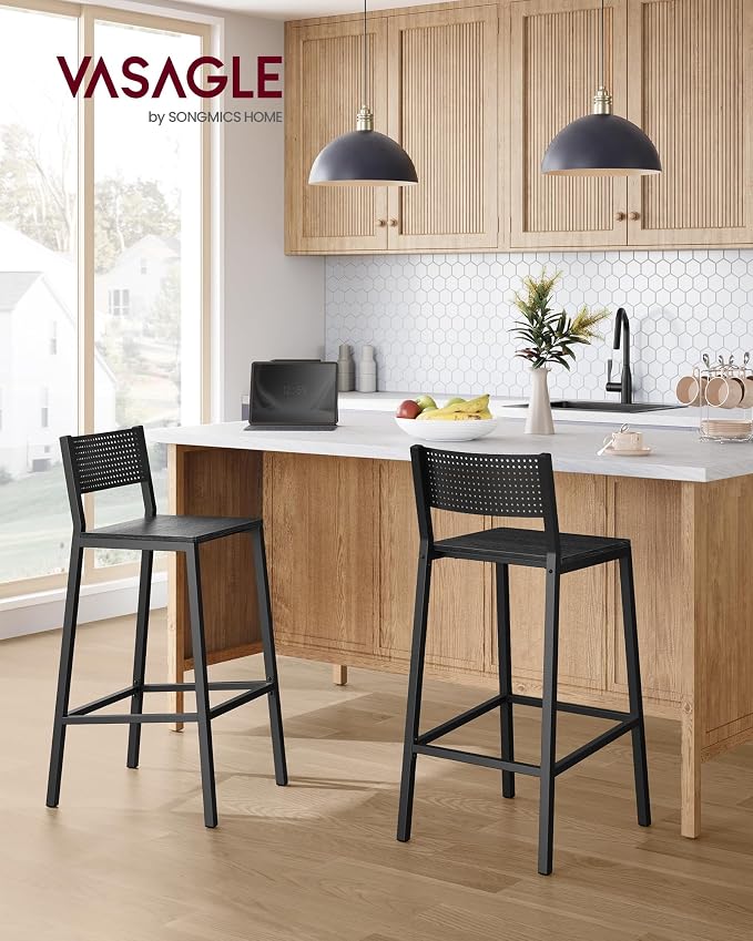 VASAGLE Bar Stool Set of 2, Bar Chairs - Image 2