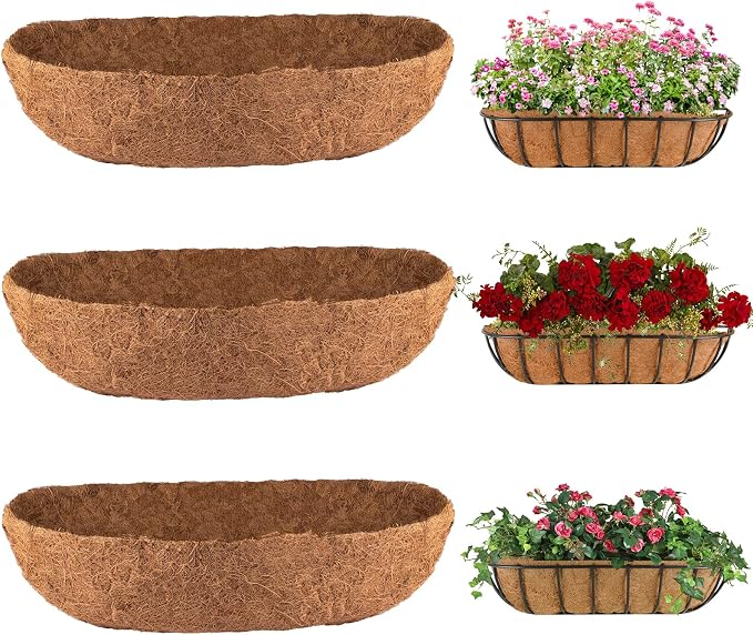 3Pcs Trough Coco Liner 36" Coco Coir Liners by HAOVZRI